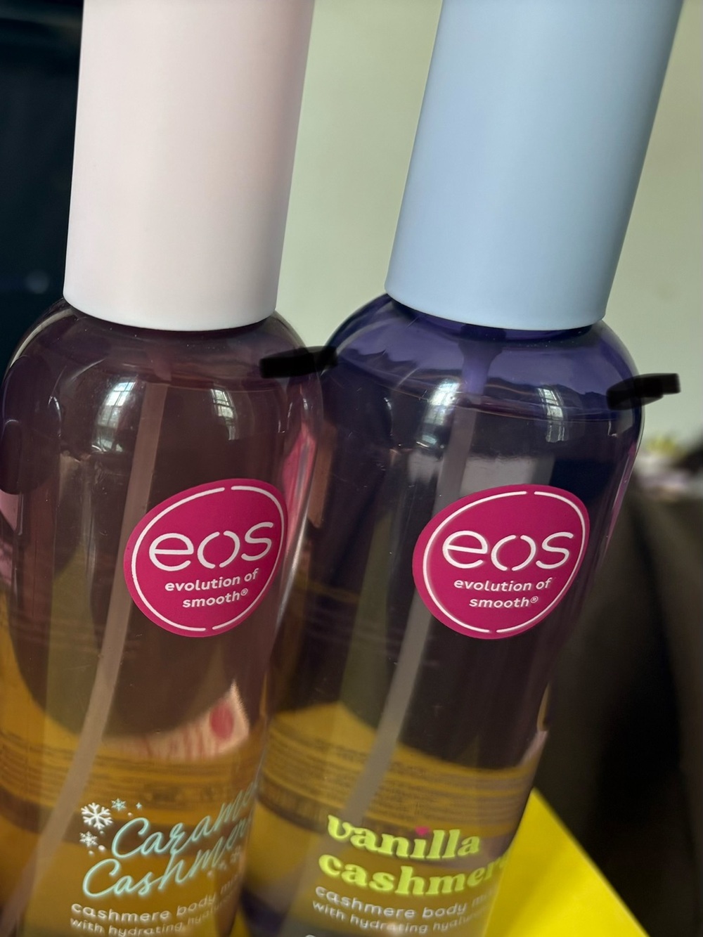 eos Cashmere Body Mist Duo — Deep Purple & Plum Bottles